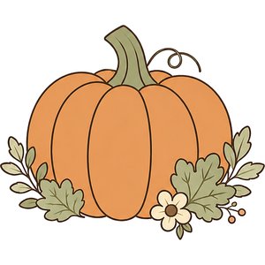 Autumn Pumpkin Kawaii Plushie Cross-Stitch Pattern