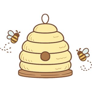 Beehive and Bees Kawaii Plushie Cross-Stitch Pattern