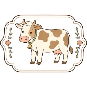 Cottagecore Cow Kawaii Plushie Cross-Stitch Pattern