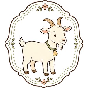Cottagecore Goat Kawaii Plushie Cross-Stitch Pattern