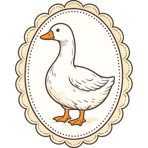 Cottagecore Goose Kawaii Plushie Cross-Stitch Pattern