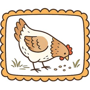 Cottagecore Hen Kawaii Plushie Cross-Stitch Pattern