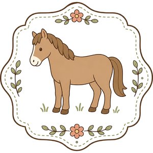 Cottagecore Horse Kawaii Plushie Cross-Stitch Pattern