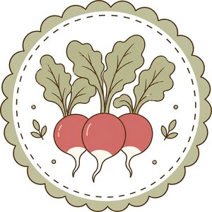 Garden Radishes Kawaii Plushie Cross-Stitch Pattern