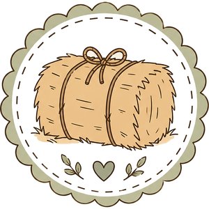 Hay Bale Kawaii Plushie Cross-Stitch Pattern