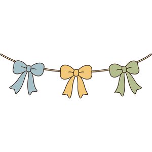 Pastel Bow Banner Kawaii Plushie Cross-Stitch Pattern