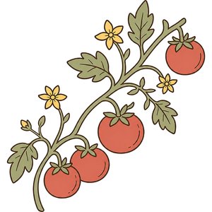 Tomato Vine Kawaii Plushie Cross-Stitch Pattern